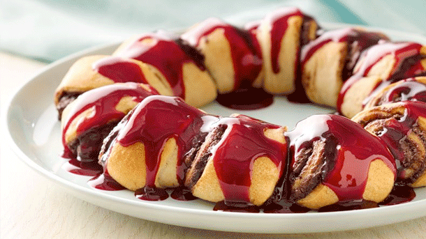 Chocolate Raspberry Crescent Ring