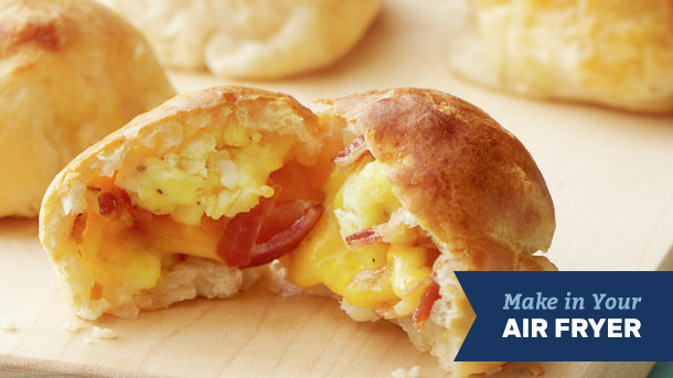 Air Fryer Bacon and Egg Breakfast Biscuit Bombs