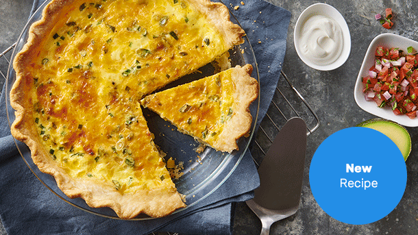 NEW Recipe:  Jalapeño, Corn and Cheddar Quiche