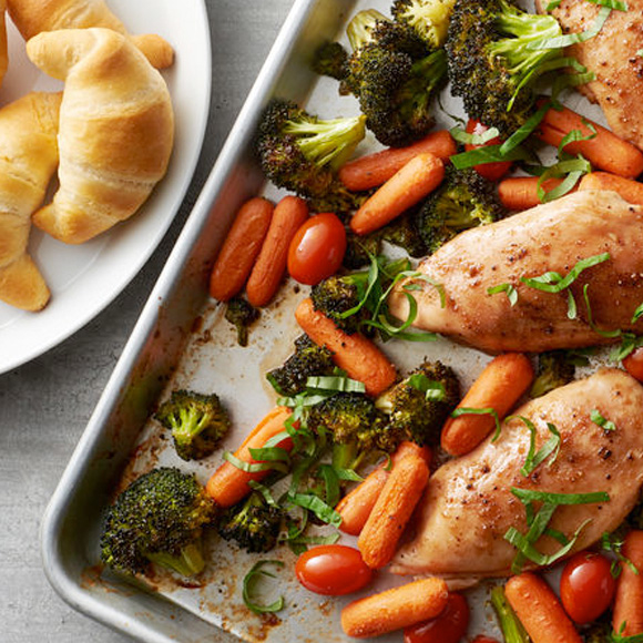 Sheet-Pan Balsamic-Honey Chicken and Vegetables