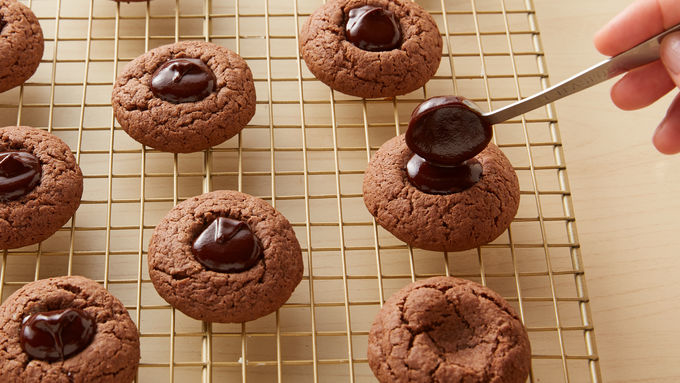 Chocolate-Cherry Thumbprint Cookies