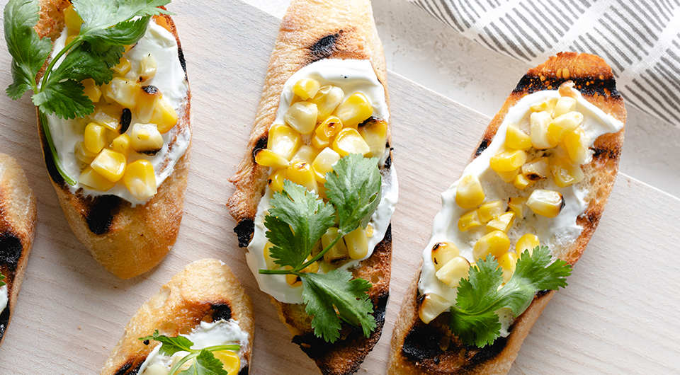 Grilled Corn Crostini