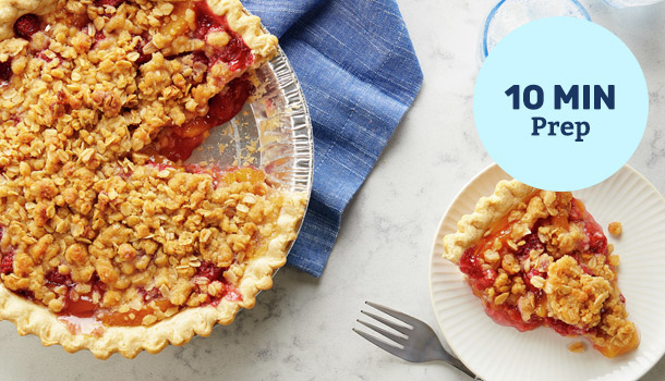 Peach-Raspberry Streusel Pie