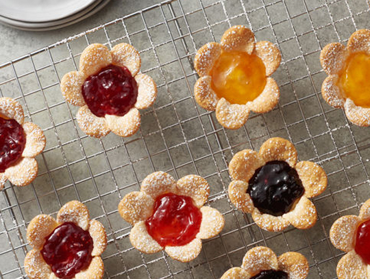 Mini Cream Cheese-Jam Flower Tarts