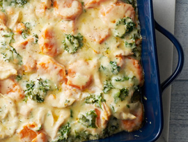 Cheesy Chicken and Sweet Potato Casserole
