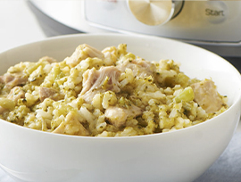 5-Ingredient Instant Pot® Cheesy Chicken, Broccoli and Rice