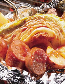 Polish Sausage and Cabbage Foil Packs