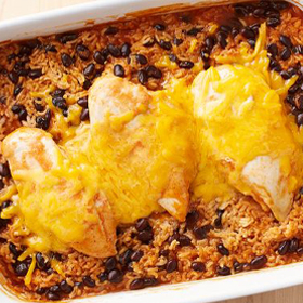 Cheesy Southwest Chicken and Rice Casserole