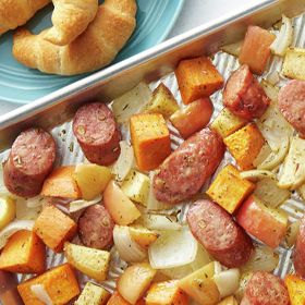 Sheet-Pan Chicken Sausage with Fall Vegetables