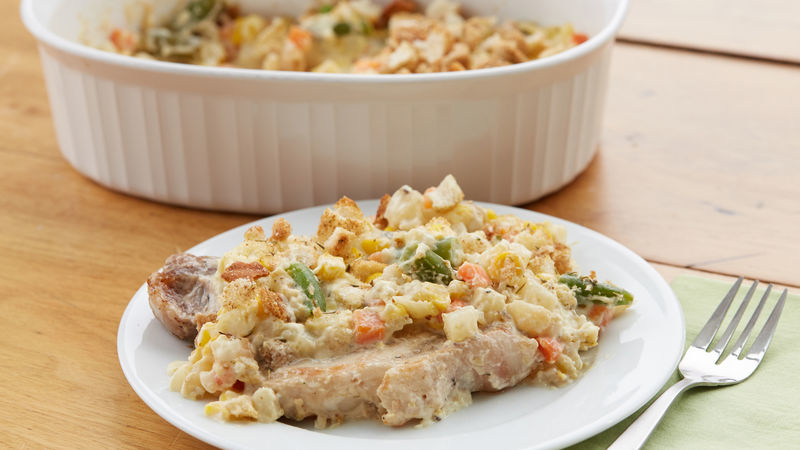 Baked Pork Chops and Vegetables