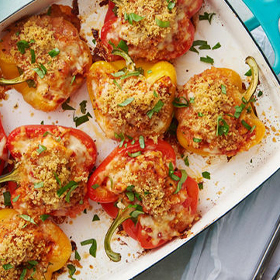 Chicken Parmesan Stuffed Peppers