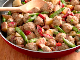 Creamy Meatball and Garden Vegetable Skillet