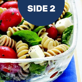 Spinach, Tomato, Mozzarella Pasta Salad