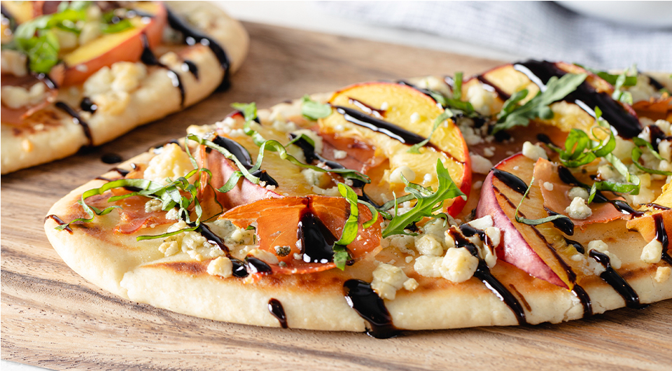 Ham Peach Gorgonzola Flatbread