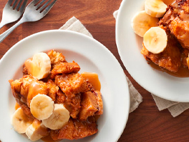 Slow-Cooker Salted Caramel-Banana Cinnamon Roll Casserole