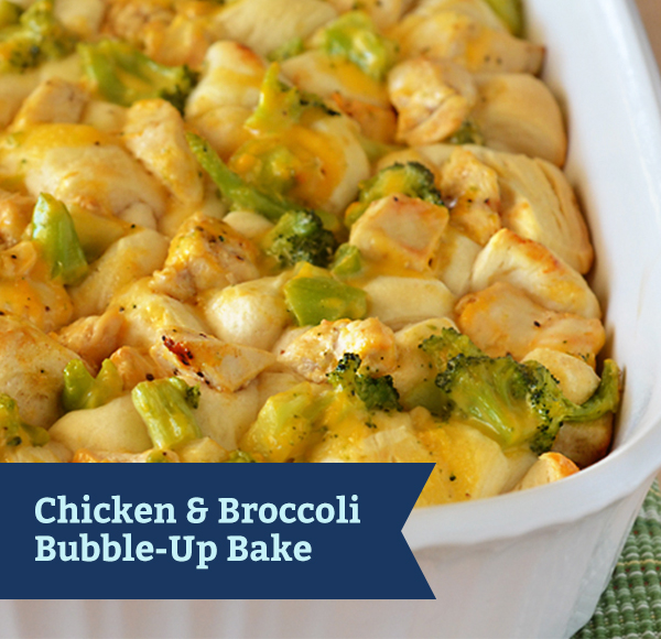 3-Ingredient Chicken and Broccoli Bubble-Up Bake