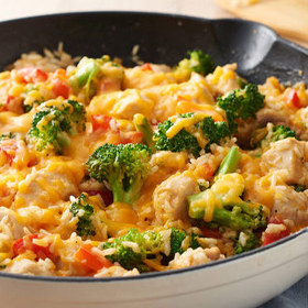 One-Pot Cheesy Chicken, Rice and Broccoli