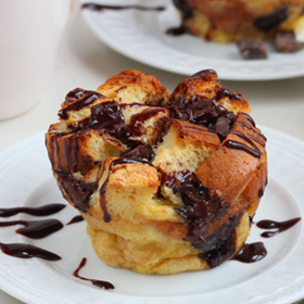 Overnight Chocolate French Toast Cups