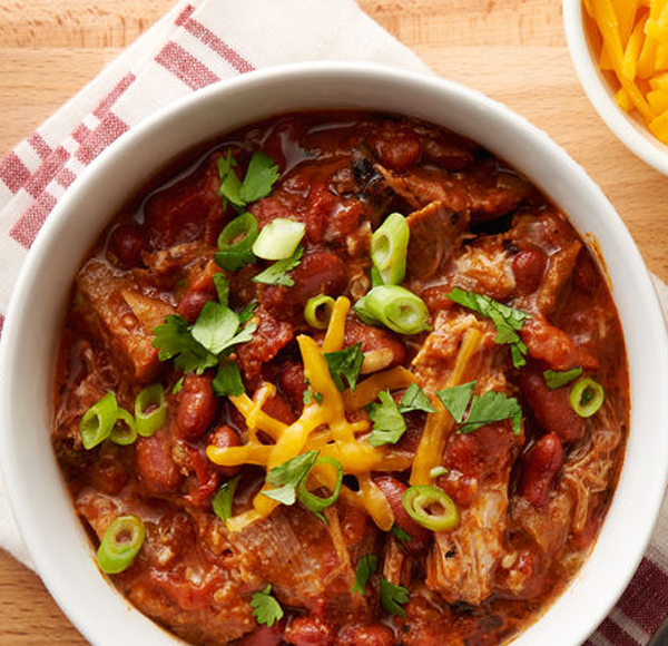 5-Ingredient Slow-Cooker Pulled Pork Chili