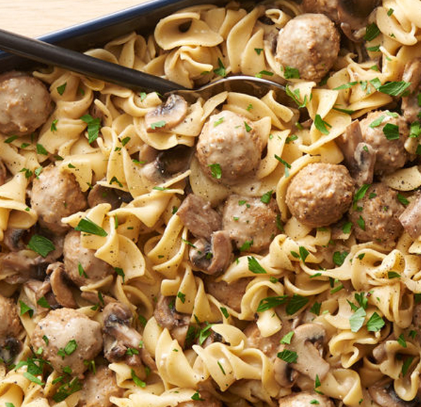 Meatball Stroganoff Pasta Casserole