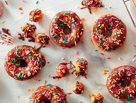 Easy Chocolate Sprinkle Doughnuts