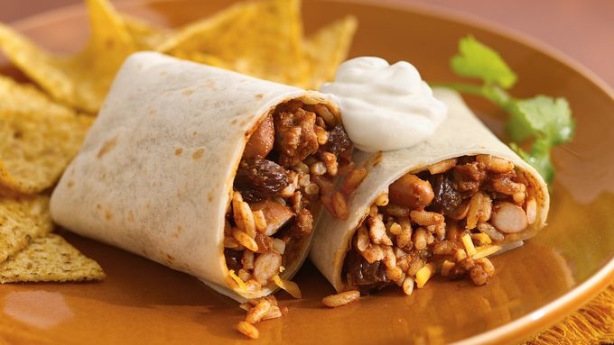 Spicy Mole Pork Burritos