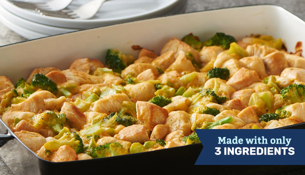 3-Ingredient Chicken and Broccoli Bubble-Up Bake