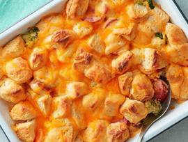 Cheesy Kielbasa Bubble-Up Bake