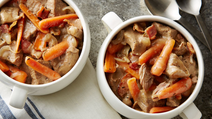 Slow-Cooker Beef and Bacon Stew for Two