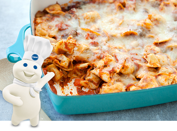 Cheesy Tortellini and Pepperoni Pizza Casserole
