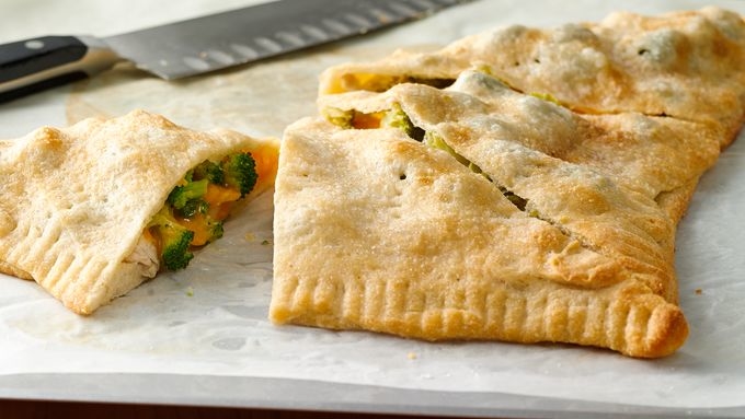 Family-Style Chicken Broccoli Cheddar Calzones