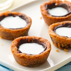 Milk Filled Chocolate Chip Cookie Cups