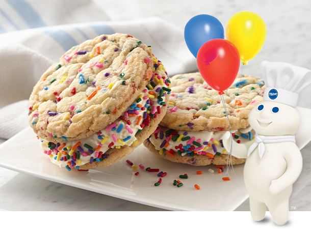 Birthday Cake Cookie Ice Cream Sandwiches