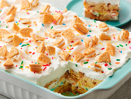 Birthday Cake Cinnamon Roll Lasagna