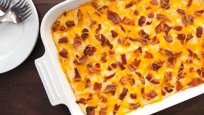 Bacon Ranch And Cheddar Grits Casserole
