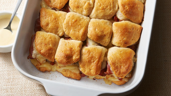 Turkey, Bacon and Swiss Biscuit Sliders