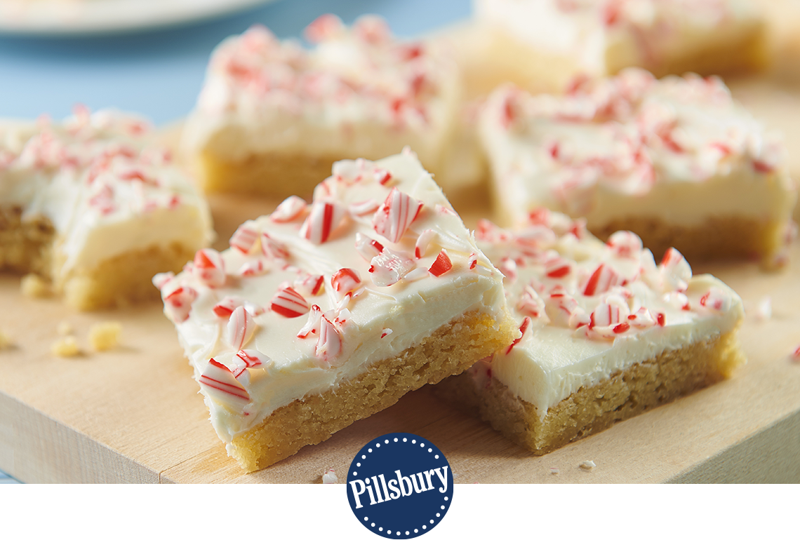 NEW 3-Ingredient Peppermint Crunch Sugar Cookie Bars
