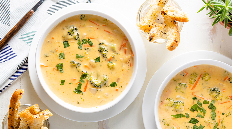 Broccoli Cheddar Soup & Breadsticks