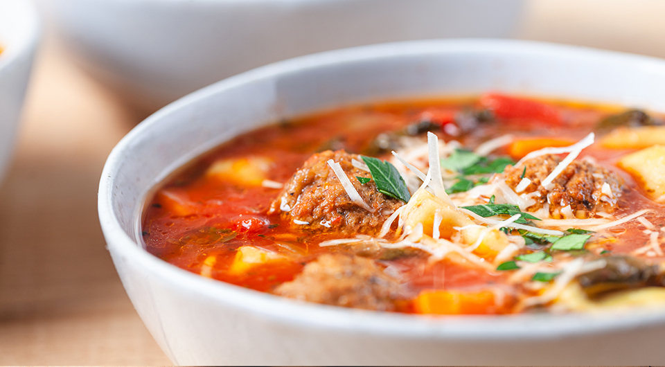 Slow Cooker Meatball Tortellini Soup