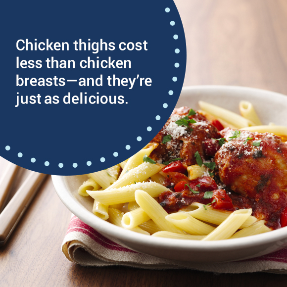 Chicken thighs cost less than chicken breasts--and they're just as delicious.