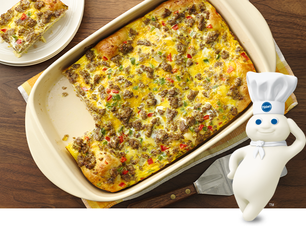 Cheesy Sausage Breakfast Bubble-Up Bake