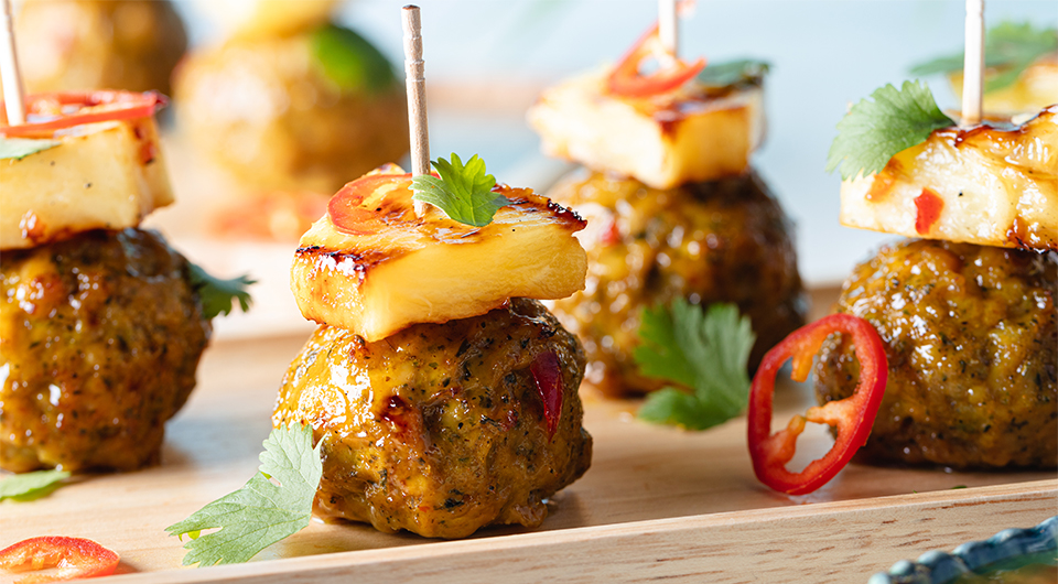 Thai Chicken & Grilled Pineapple Meatballs