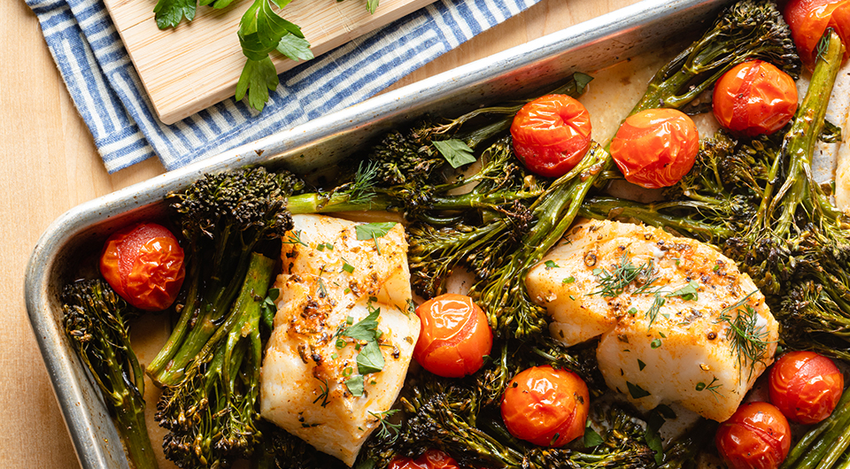 Sheet-Pan Cod & Spring Vegetables