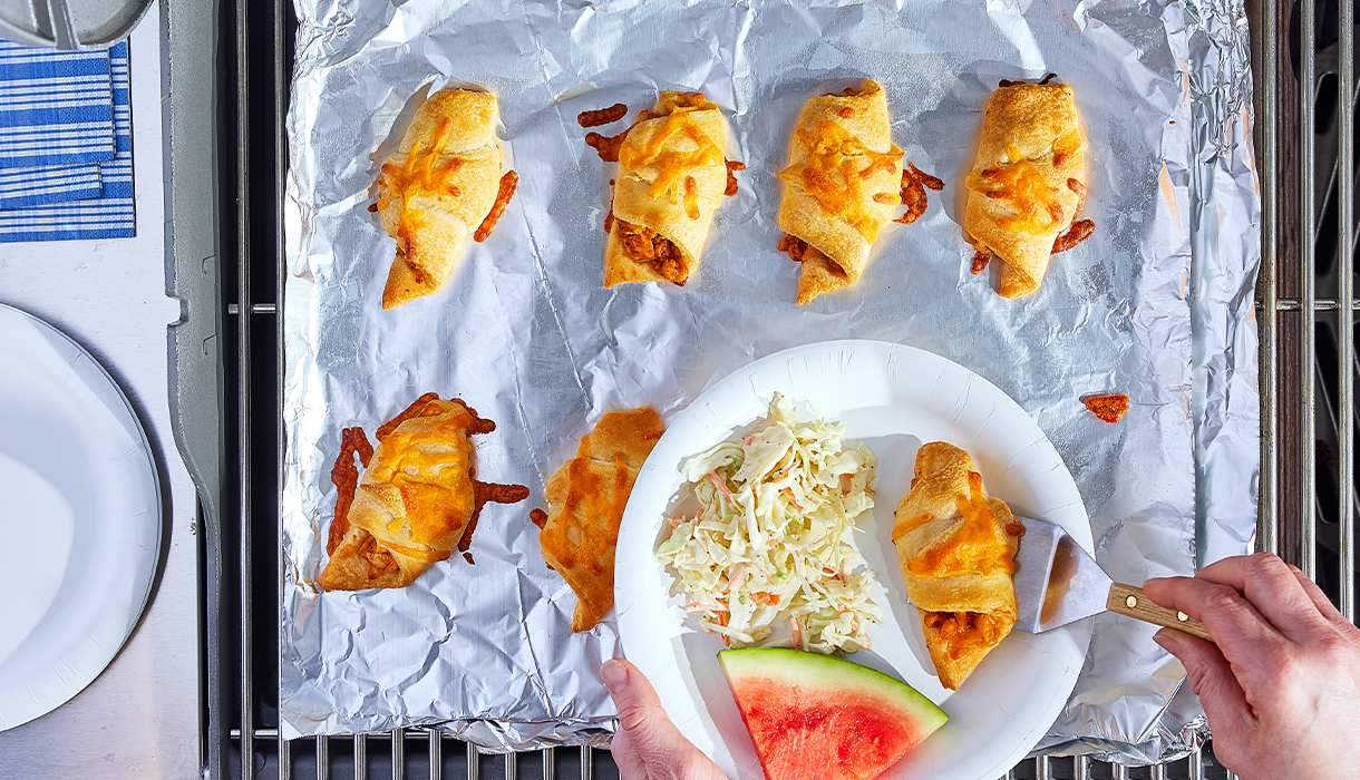 Grilled Barbecue Chicken Crescents
