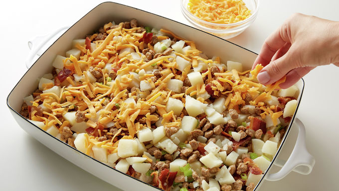 Overnight Hearty Biscuit Breakfast Casserole
