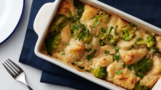Chicken Alfredo Biscuit Casserole for Two