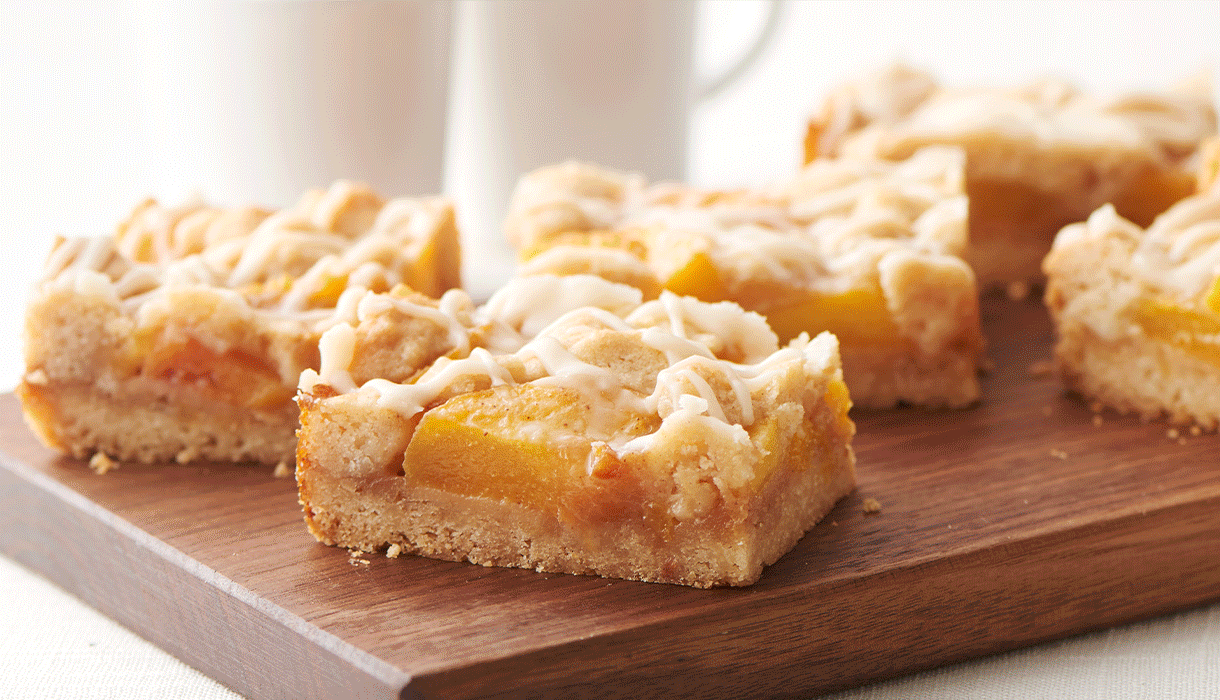 Brown Butter Peach Crumble Bars
