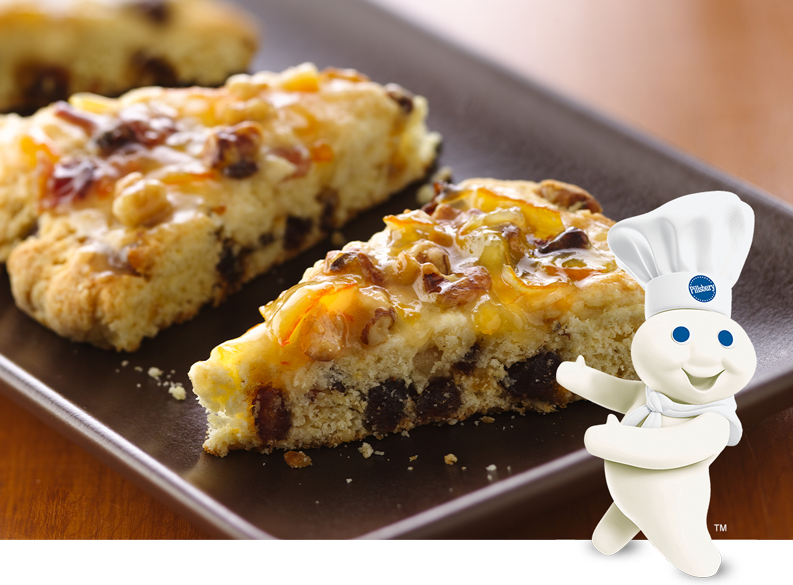 Bacon-Date Scones with Orange Marmalade Glaze