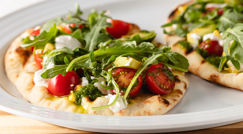 Grilled Flatbread With Corn & Burrata