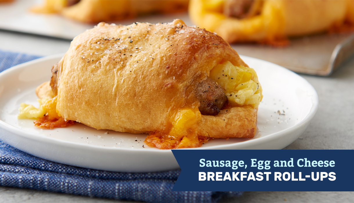 Sausage, Egg and Cheese Breakfast Roll-Ups